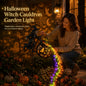 🎃Glowing Witch Cauldron Garden Stake Light – Magical Rainbow Halloween Yard Decor 🧙‍♀️✨