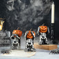 5.75" Jack-O'-Lantern Skull Figurine Statues | Collectible Halloween Decor (3-Pack)