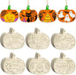 36PCS Wooden Pumpkins Ornaments to Paint Halloween Thanksgiving Decoration Cutouts Unfinished 3.5 inches, DIY Blank Unfinished Pumpkin Ornament for Home Harvest Crafts Hanging Autumn Decor（6Style）