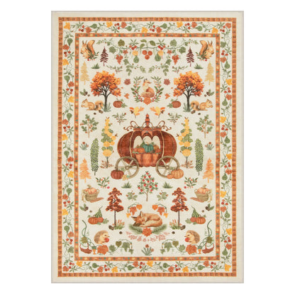 Violette Washable Halloween Pumpkin Yellow Rug