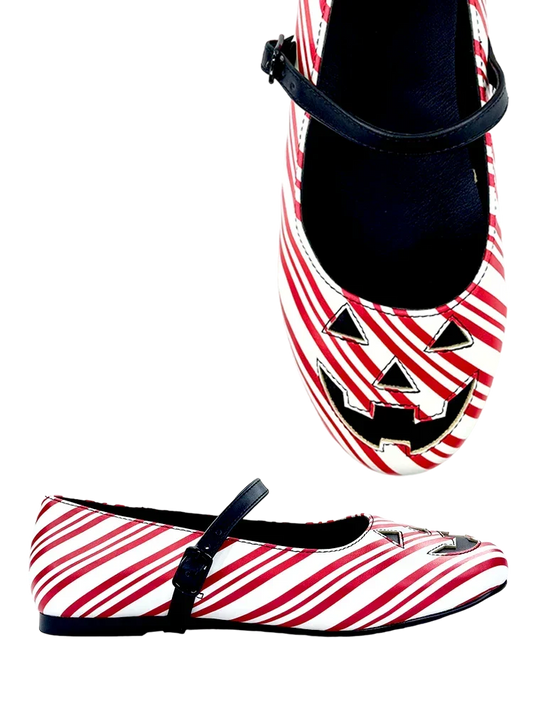 MARY JANE JACKOLANTERN FLAT CANDY CANE