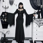 Gothic Black Maxi Dress with Bell Sleeves for Witchcore Elegance