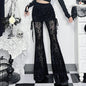 Flared Cross-Cropped Witchy Pants for Gothic Grunge Style