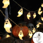 Halloween LED String Lights – 1.5m 10-Light Battery Powered | Pumpkin, Ghost, Skull & More