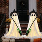 Halloween Ghost with Broom Outdoor Decoration – Eerie Spooky Ghost Ornament for Porch, Yard, Garden & Lawn, Indoor & Outdoor Halloween Party Decor