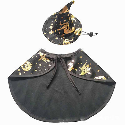 Pet Halloween Printed Wizard Cloak Set Costume