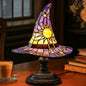 Witch Hat Lamps - Handcrafted Stained Gothic Wizard Hat Lights for Decor
