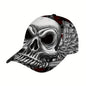 1pc Adjustable Skull Pattern Baseball Cap with Sun Protection - Breathable, Lightweight Polyester Hat for Outdoor Sports, Skateboarding, and Daily Fas