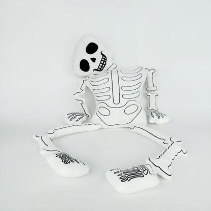 Goth White and Black Skeleton Plush