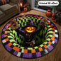 Creepy Scarecrow Halloween 3D Printed Rug, Halloween Round Mat UKND5170902