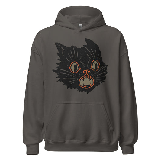 Gray Scratch Cat Pullover Hoodie
